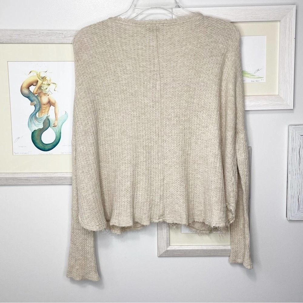 Uo Out From Under Tan Oversized Long Sleeve Button Up Thermal Top Size XS - Picture 7 of 14